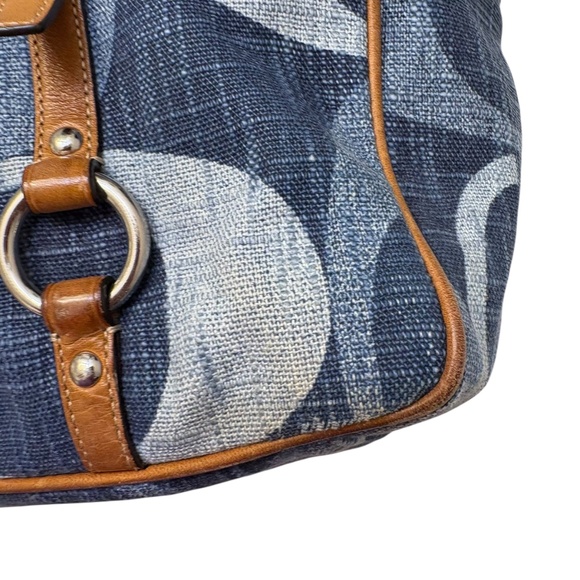 Coach f13810 blue denim vintage y2k signature denim tonal tote bag - Picture 10 of 16